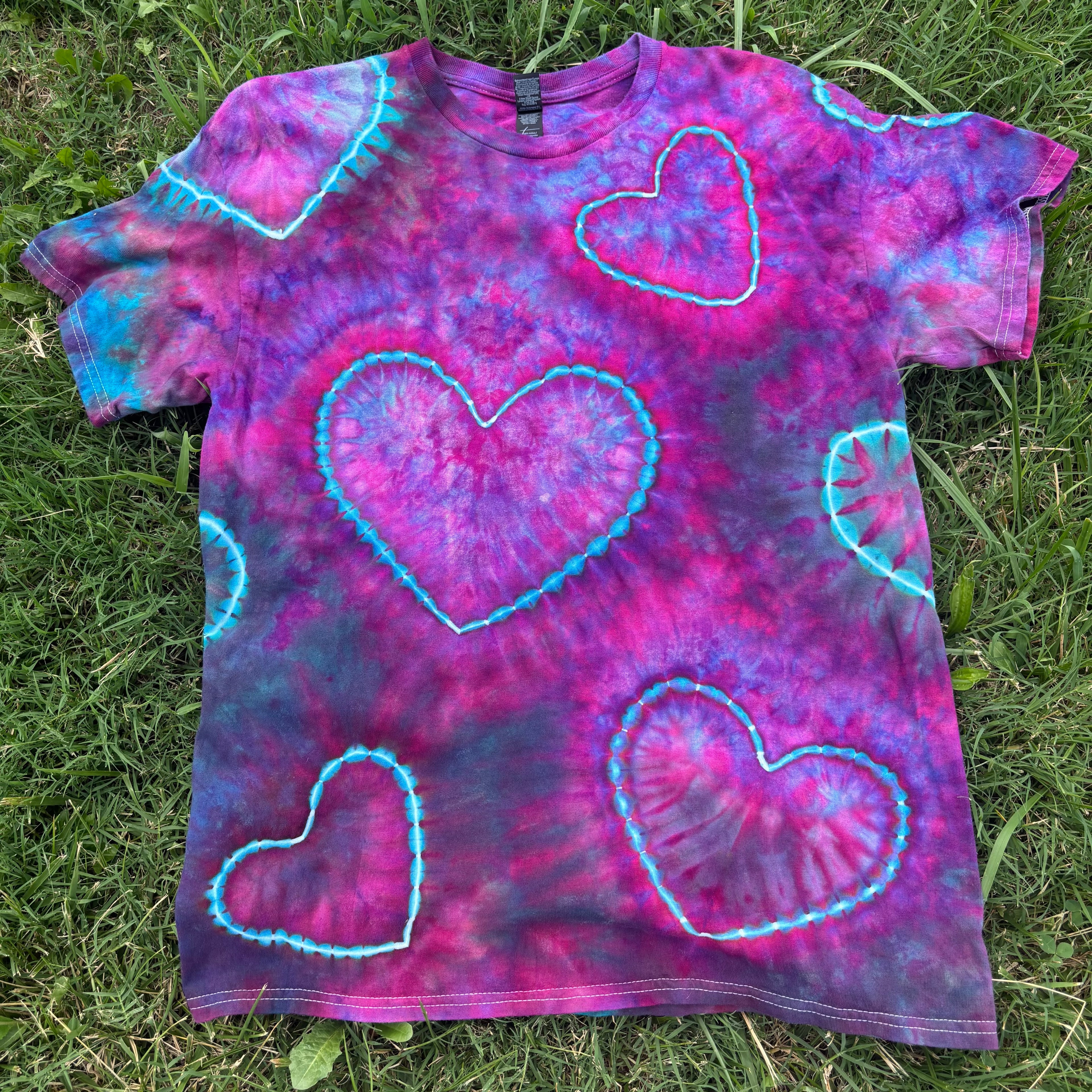 Multi-Heart Tee (Pink/Teal)