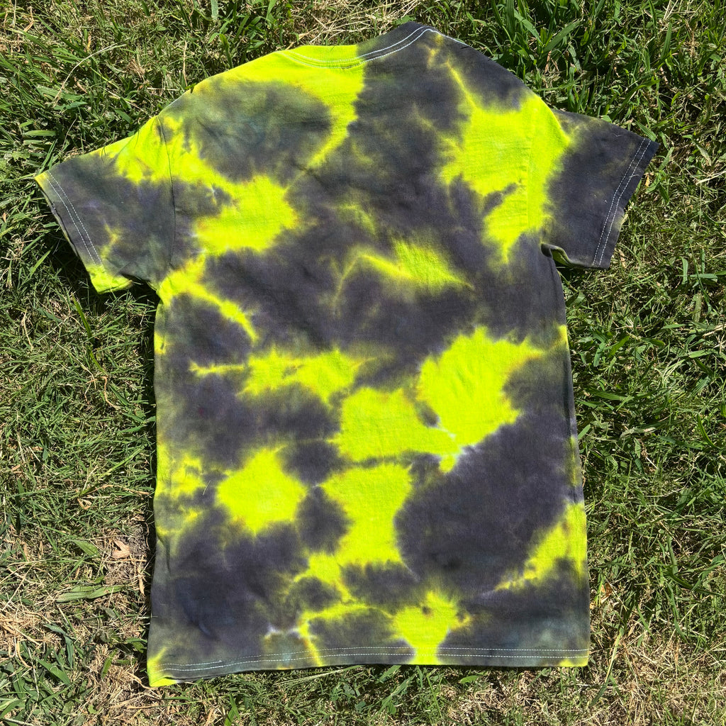 Lime Pop and Black, short sleeve scrunch