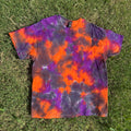 Short Sleeve Purple, Orange, and Black Scrunch