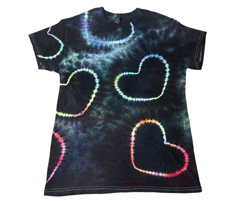 Rainbow Hearts in the Dark Tee